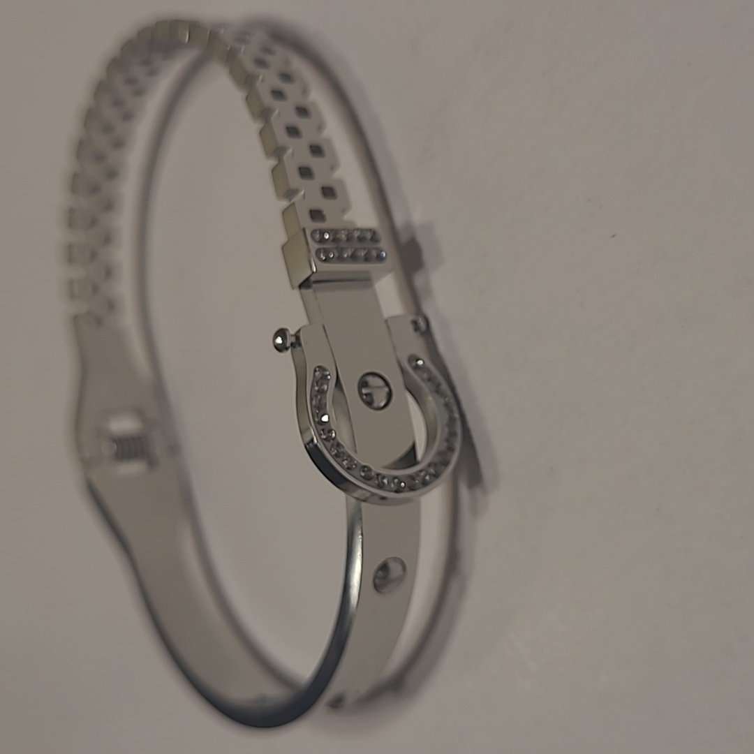 Stainless Steel Silver Horseshoe Bracelet